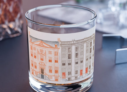 Amsterdam Canal Houses by Johan Teyler Rocks Glass. 10oz