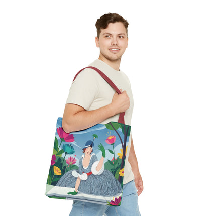 🌺🦚 The Lady Of The Peacock Garden Tote Bag – Art Deco Floral Fashion