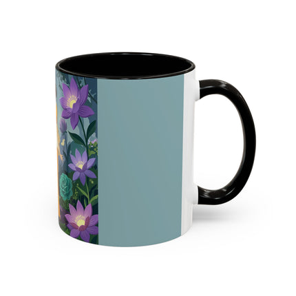 The Lady Of The Moonlit Garden Colorful Mugs – Art Deco Botanical Serenity