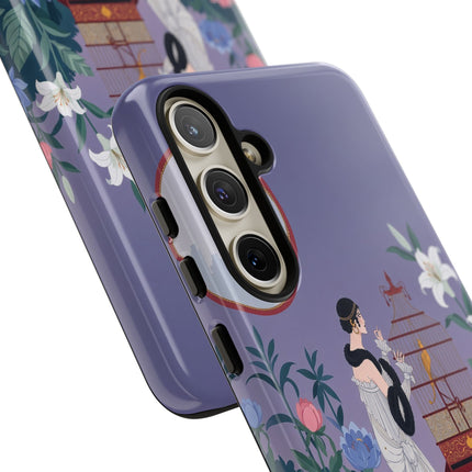 🌸🐦 The Lady Of The Garden Birdcage Phone Case – Art Deco Floral Elegance