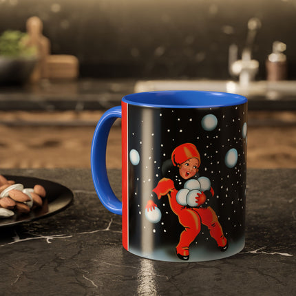 A Festive Snowball Toss Colorful Mugs (11oz, 15oz)