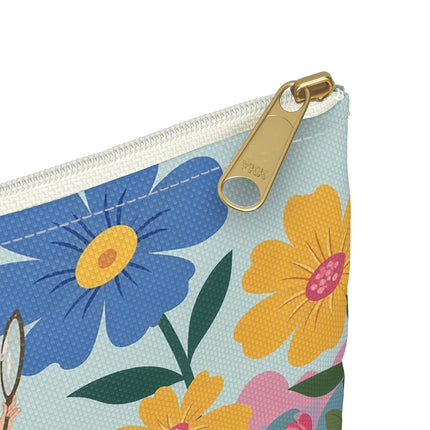 🌸🪞 The Floral Parasol Reflection Accessory Pouch – Art Deco Garden Fantasy