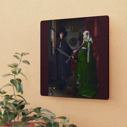 Arnolfini Portrait by Jan Van Eyck Acrylic Wall Clock, Round and Square