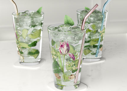 Tulip, Branches of Myrtle and Shells by Maria Sibylla Merian Glass, 16oz
