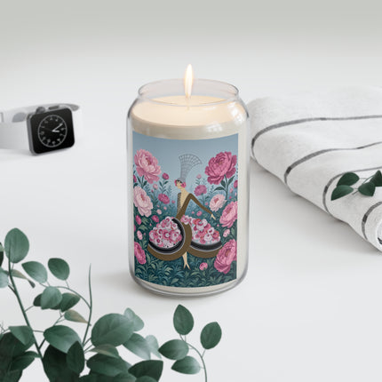 🌸👒 The Lady Of The Pink Peony Garden Scented Soy Candle – Art Deco Floral Elegance