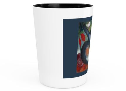 Two Cats, Blue and Yellow by Franz Marc Ceramic Shot Glass