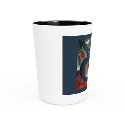 Two Cats, Blue and Yellow by Franz Marc Ceramic Shot Glass