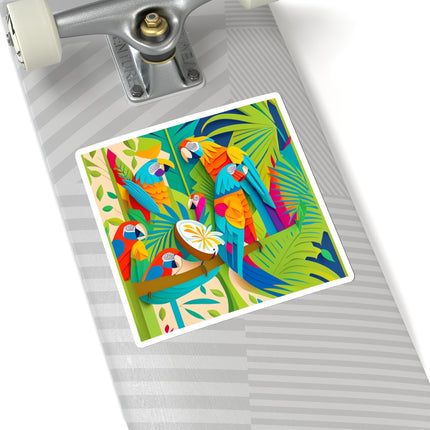 Colorful Macaws Kiss-Cut Stickers (4 Sizes)
