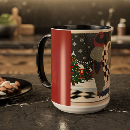 ❄️✨ The Winter Couture Promenade Colorful Mug – Art Deco Holiday Elegance