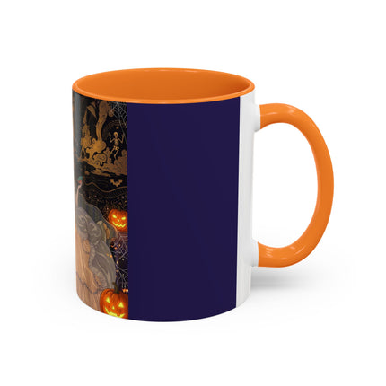 🌙🎃 The Moonlit Parlor Masquerade Colorful Mug – Elegant Halloween Romance