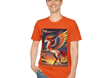 Flame-Winged Horse at Sunset Unisex Softstyle T-Shirt
