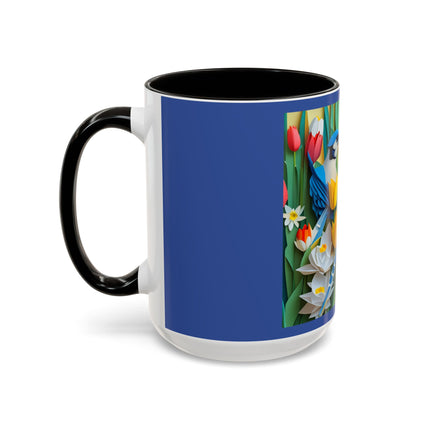 Blue Jays in a Spring Garden Colorful Mugs (11oz, 15oz)