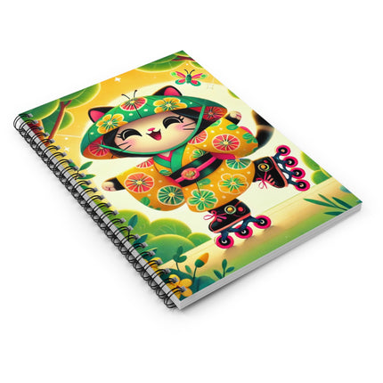 Firefly Dance on Wheels Spiral Notebook - Ruled Line