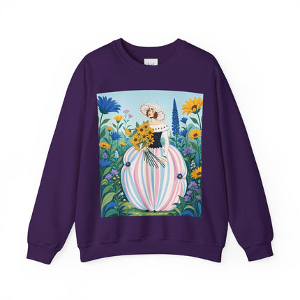 🌻🎀 The Sunflower Garden Bouquet Crewneck Sweatshirt – Art Deco Floral Elegance