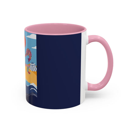 Beachside Promenade Colorful Mugs – Chic Summer Stroll & Coastal Glamour