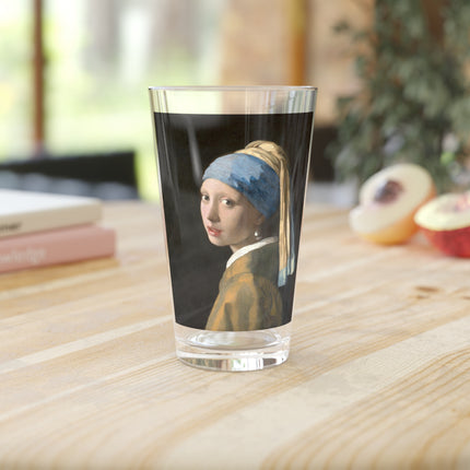 Girl with a Pearl Earring by Johannes Vermeer Glass, 16oz