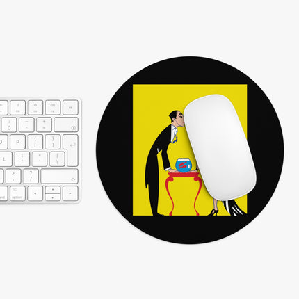 A Moment of Elegance: A Passionate Embrace Amidst Golden Splendor Mouse Pad, Round and Rectangle