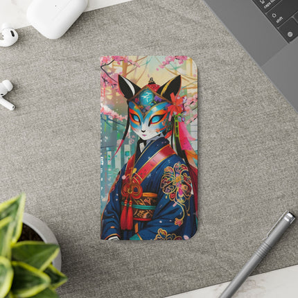 🦊⚔️ Cyberpunk Samurai Maiden Flip Case – Neon Grace & Warrior Courage