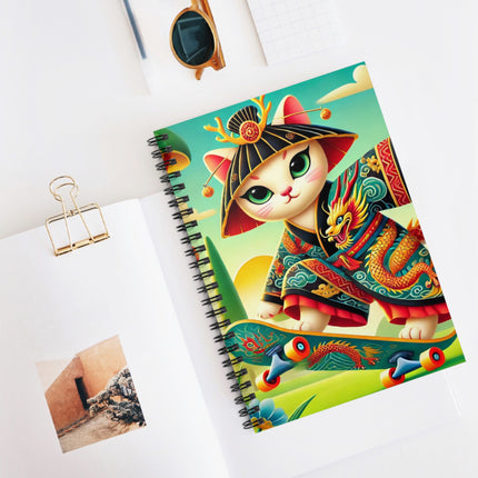 Dragon Dance on Wheels Spiral Notebook - Ruled Line