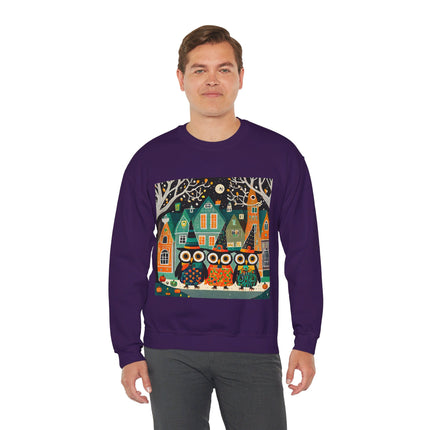 Night of the Trick-or-Treating Owlets Unisex Heavy Blend™ Crewneck Sweatshirt