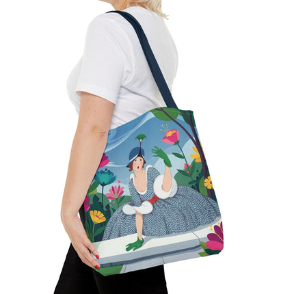 🌺🦚 The Lady Of The Peacock Garden Tote Bag – Art Deco Floral Fashion