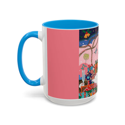 🎀🎄 Christmas Morning In The Rose Parlor Colorful Mug – Art Deco Holiday Fantasy