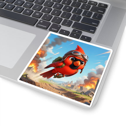 🐦✈️ The Cardinal Dive Bomber Kiss-Cut Sticker – Bold Flight & Fearless Adventure