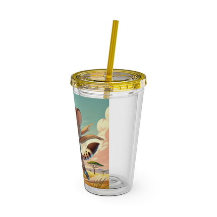 Swift Cheetah Sunsplash Tumbler with Straw, 16oz