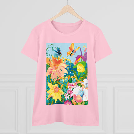 Blooming Paradise Women's Midweight Cotton Tee