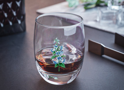 Bellflower botanical illustration by Pierre-Joseph Redouté Whiskey Glass
