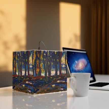 In the park of St. Cloud – Fall II by Wassily Kandinsky Light Cube Lamp