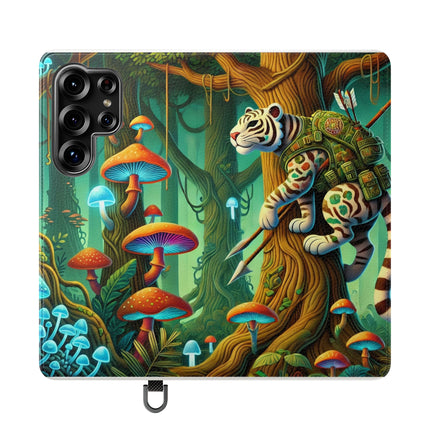 🐅🌿 Silent Stripes Flip Case – Stealth, Grace & Enchanted Forest