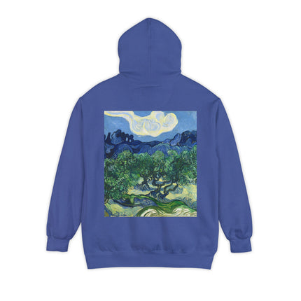 Olive Trees by Vincent Van Gogh Unisex Garment-Dyed Hoodie