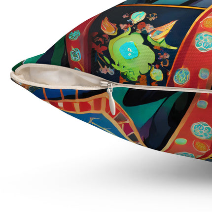 Cyberpunk Samurai Spun Polyester Square Pillow