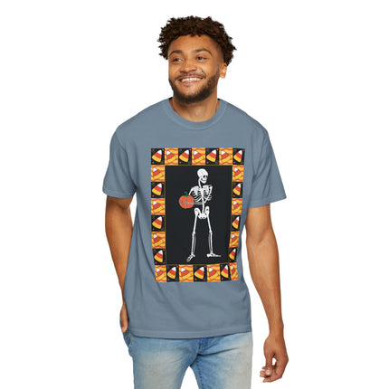 Candy Corn Skeleton Unisex Garment-Dyed T-shirt