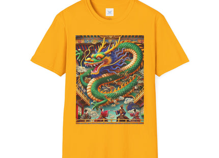 Tibetan Dragon Over Kabuki Duel Unisex Softstyle T-Shirt