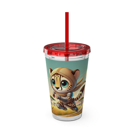 Swift Cheetah Sunsplash Tumbler with Straw, 16oz