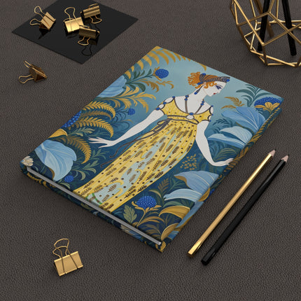 🌿💛 The Lady Of The Golden Fern Garden Hardcover Journal – Art Deco Botanical Elegance