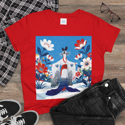 🌸❄️ The Winter Blossom Kimono Cotton Tee – Japanese-Inspired Floral Elegance