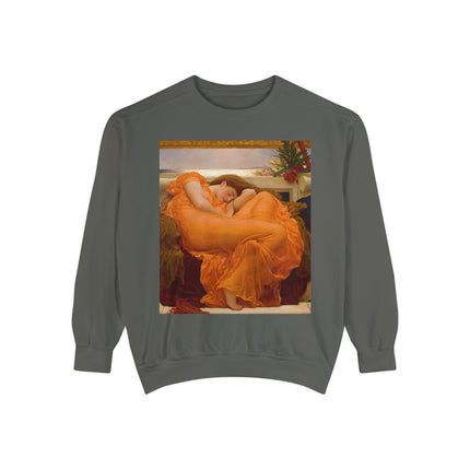 Flaming June by Frederic Leighton Unisex Garment-Dyed Sweatshirt