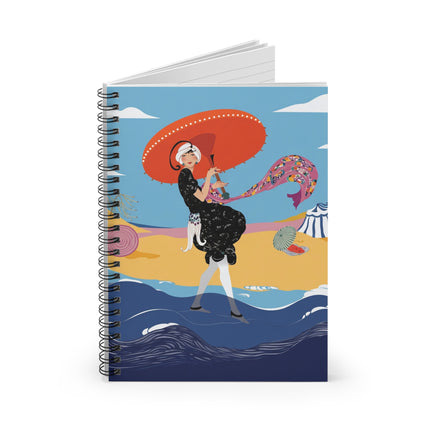 Beachside Promenade Spiral Notebook – Chic Summer Stroll & Joyful Coastal Glamour