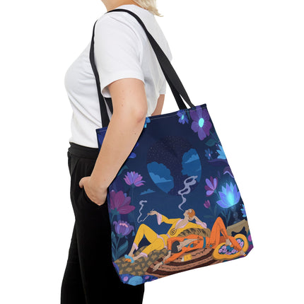 🌙🌺 The Midnight Garden Dreamers Tote Bag – Art Deco Nocturne