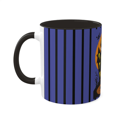 Halloween Night at the Haunted House Colorful Mugs, 11oz
