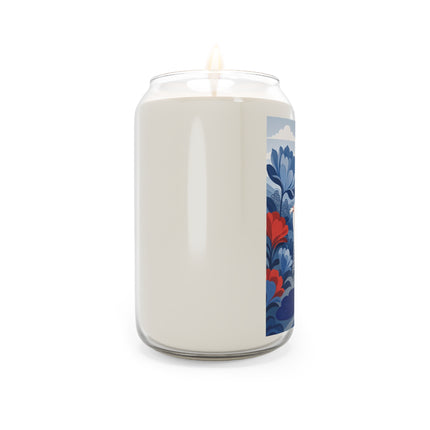 🌸🎎 The Lady Of The Imperial Blue Garden Scented Soy Candle – Art Deco Japanese Floral Elegance