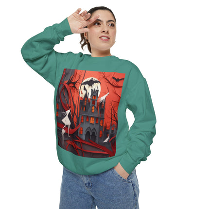 Halloween Night Scene Unisex Garment-Dyed Sweatshirt