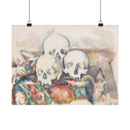 The Three Skulls by Paul Cézanne Matte Horizontal Posters