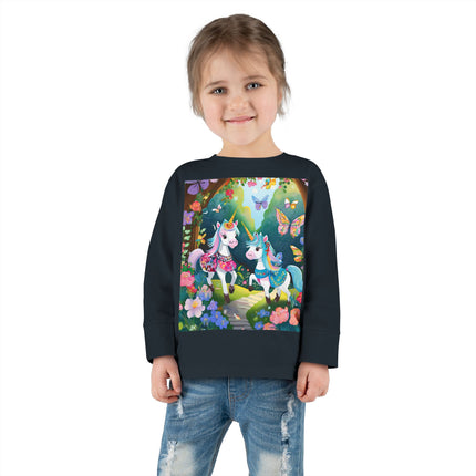 Baby Unicorns and Fluttering Butterflies Toddler Long Sleeve Tee