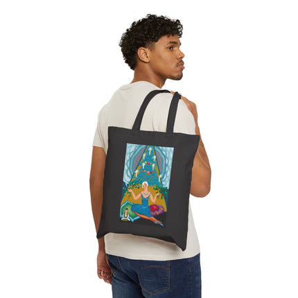 Art Deco Christmas Elegance Cotton Canvas Tote Bag