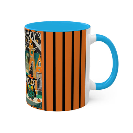 Night of the Trick-or-Treating Owlets Colorful Mugs, 11oz