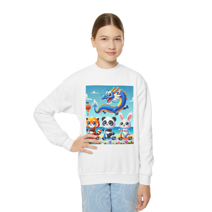 Seaside Scooter Friends Youth Crewneck Sweatshirt – Coastal Fun, Friendship & Playful Adventure